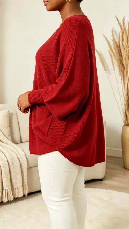 CLEARANCE SALE🔥Women's Casual Solid Color V-Neck Sweater