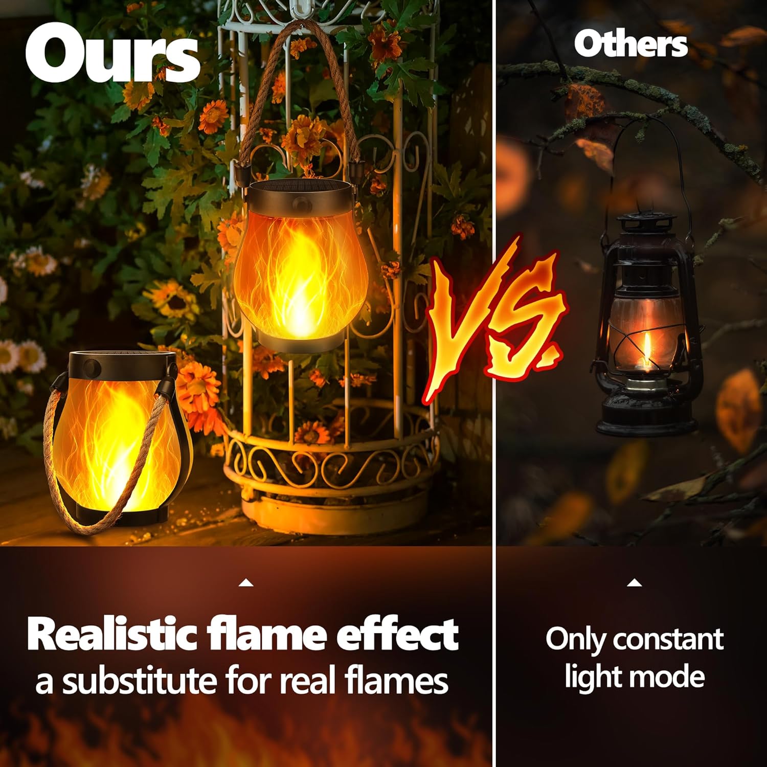 ✨Last Day Promotion--Dancing flame Solar Lantern Outdoor Lights