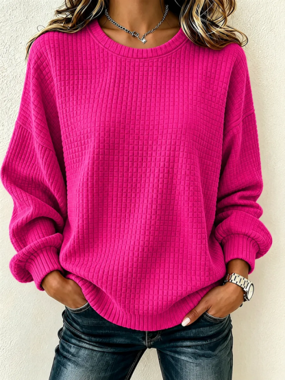 Women Plain Crew Neck Casual Spring/Fall Long Sleeve Sweatshirt