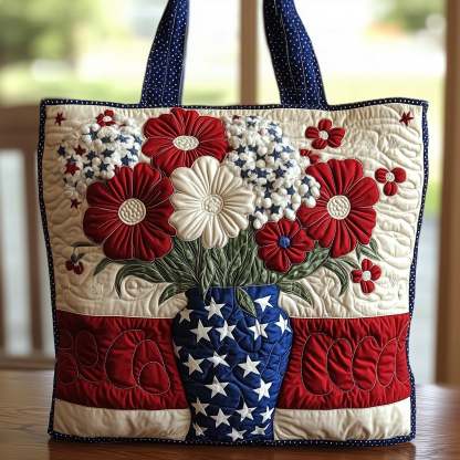 Patriotic Petals Quilted Tote Bag GFTOHD8005