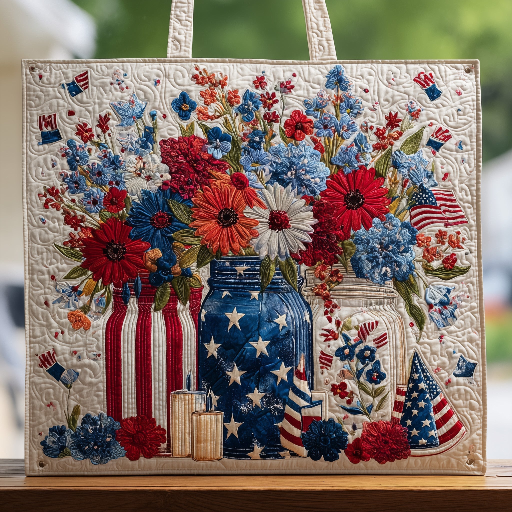 Fourth of July Quilted Tote Bag GFTOHD8365
