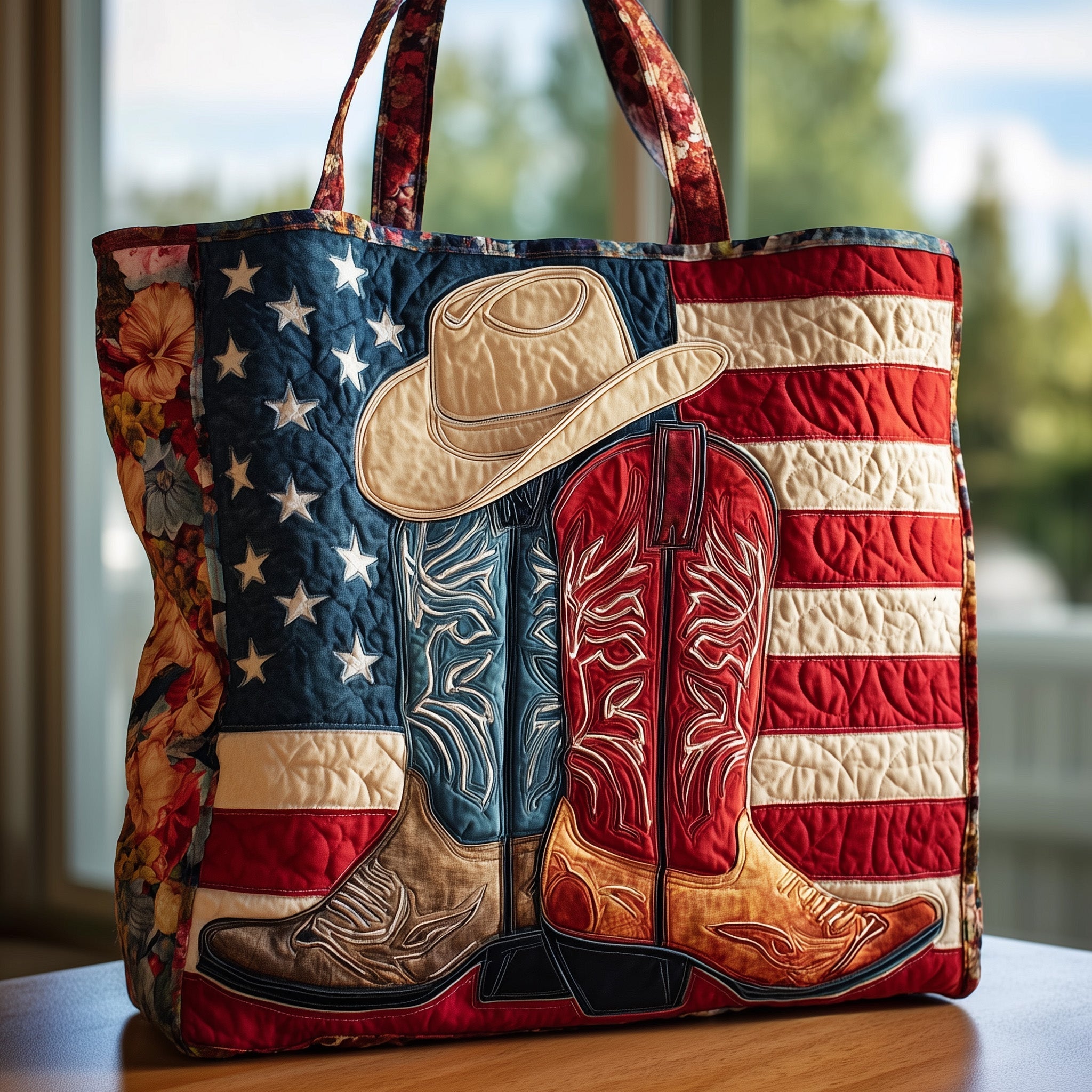 Cowboy Boots Quilted Tote Bag GFTOHD8997