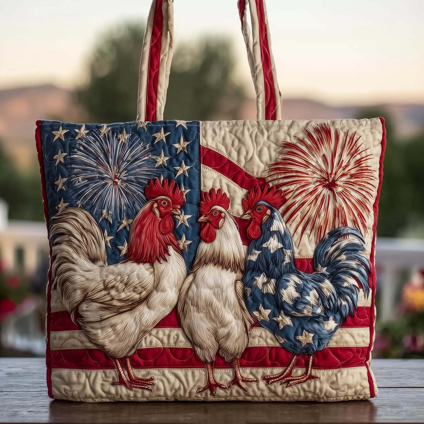 Patriotic Peckers Quilted Tote Bag GFTOTL3833