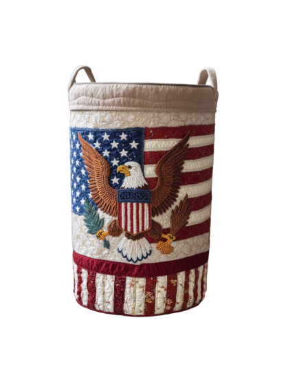 Heraldic Bald Eagle Laundry Basket