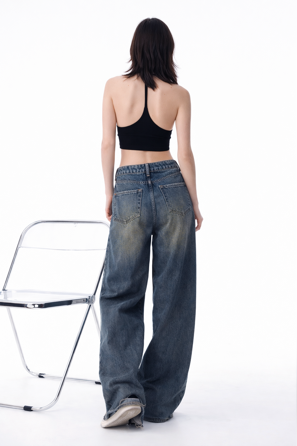 Distressed Blue Baggy Jeans