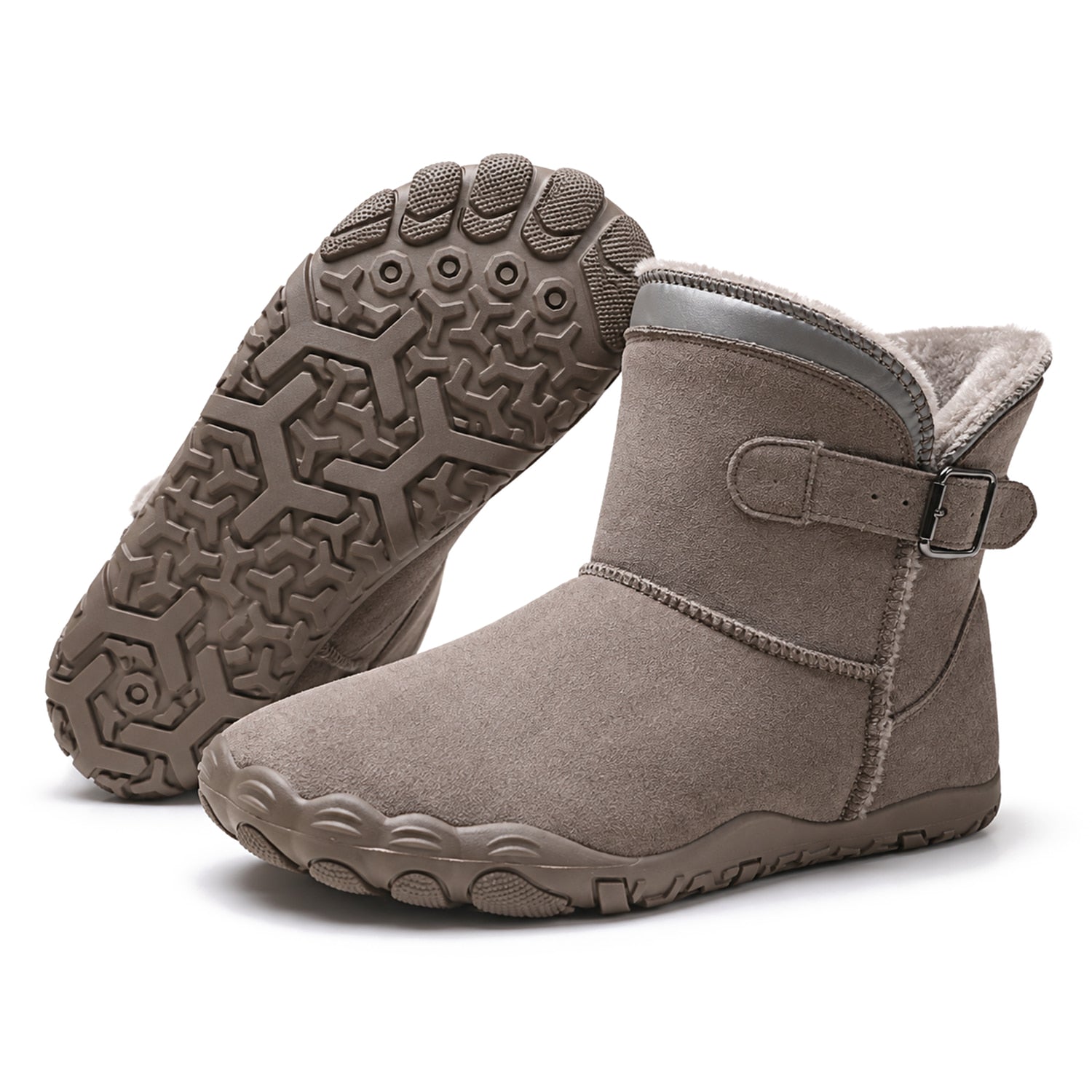 Unisex Barefoot Winter Boots, Warm Fleece Lined Minimalist Snow Boots