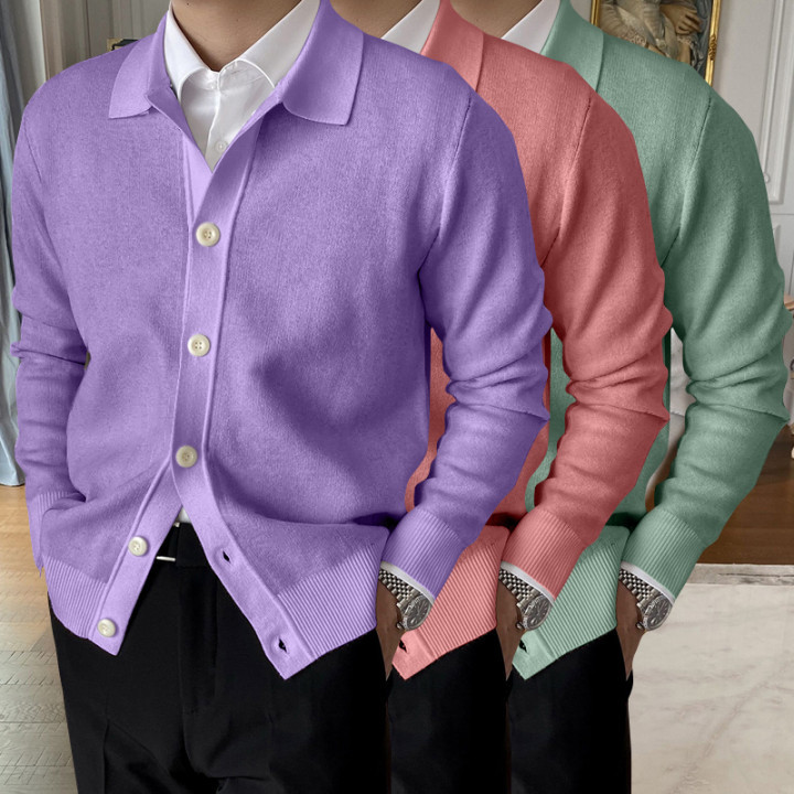 🔥Hot Sale  50% OFF🔥Men's Lapel Knitted Cardigan