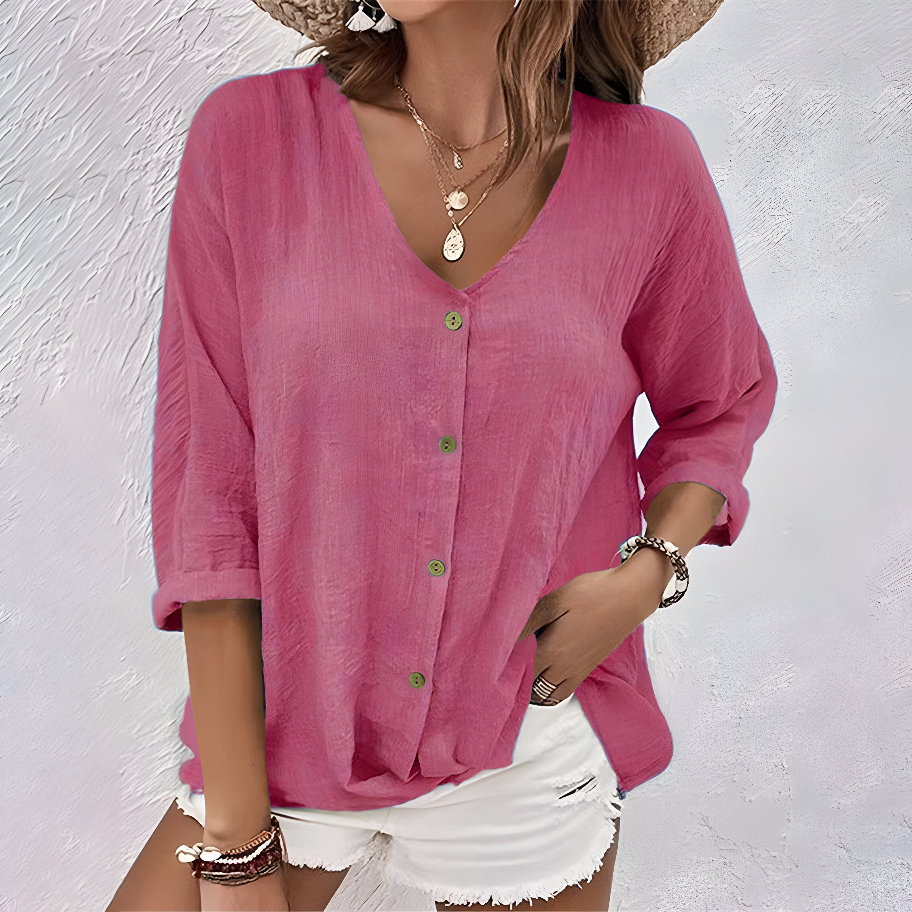 Relaxed Button-Up Blouse