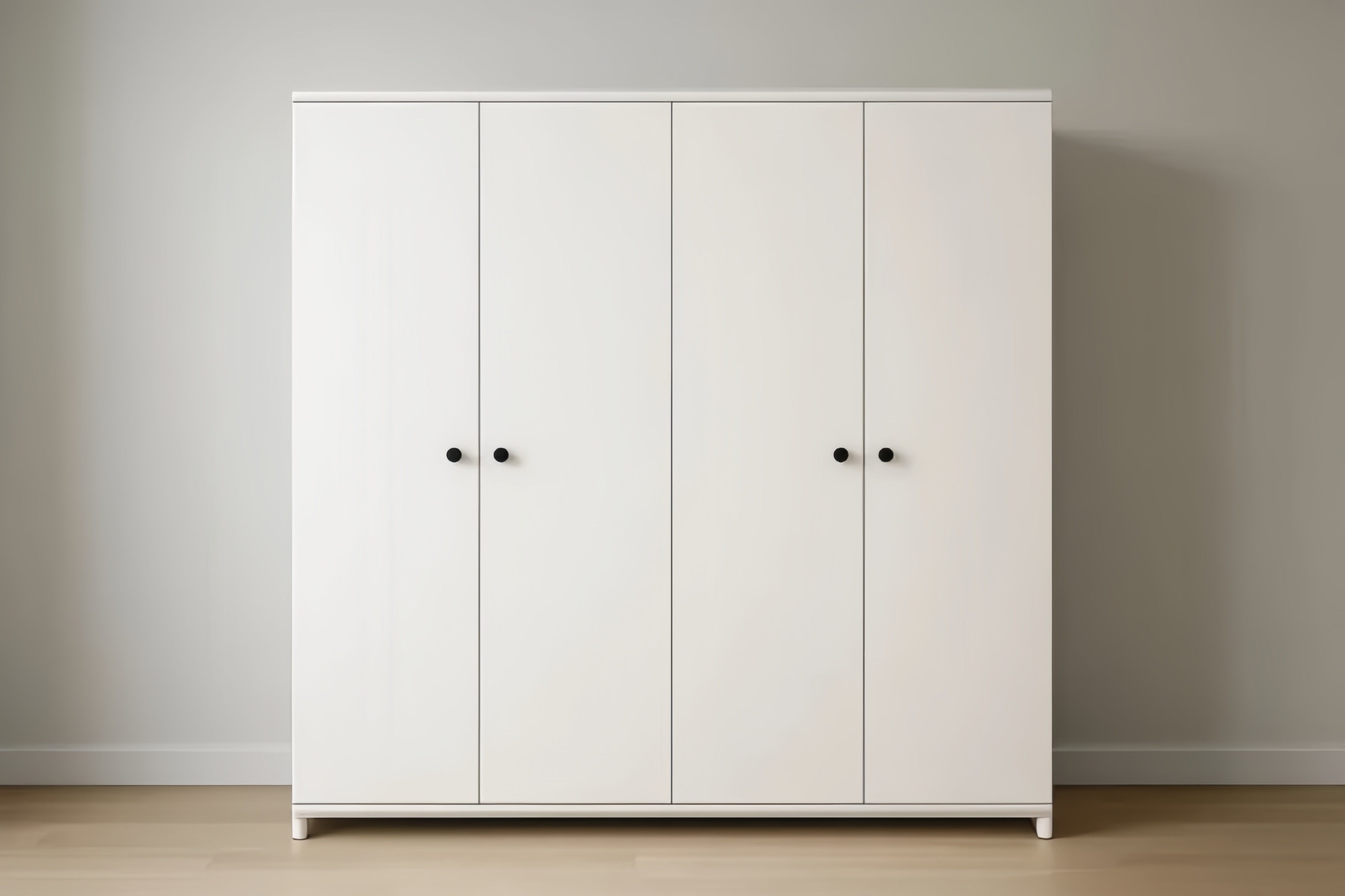 Armoire 180x60x210 cm blanche MDF poignées acier noir