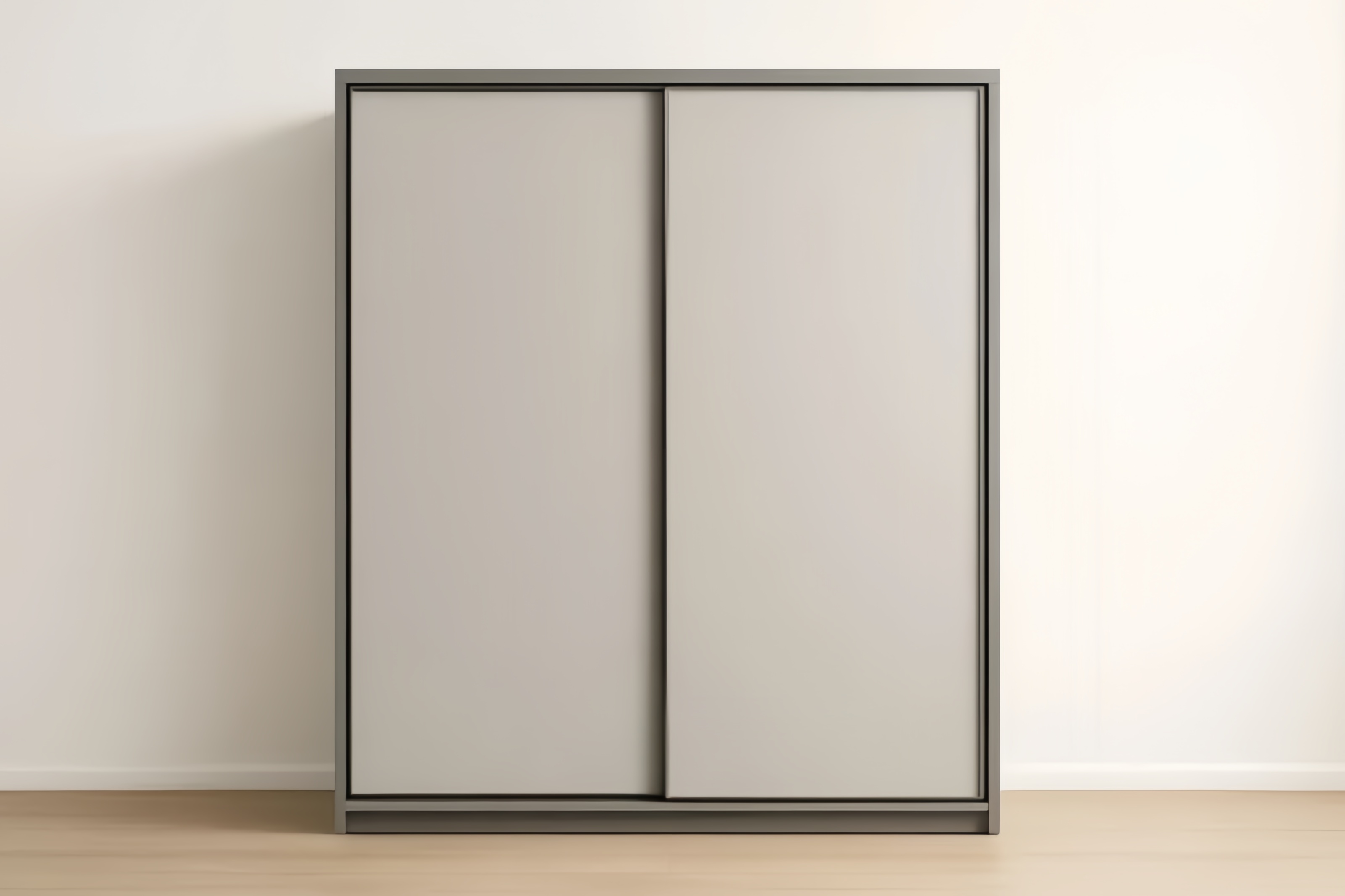 Armoire portes coulissantes en acier et MDF Gris