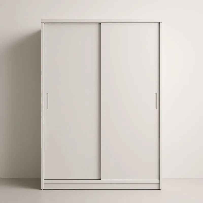 Armoire blanche portes coulissantes bois composite
