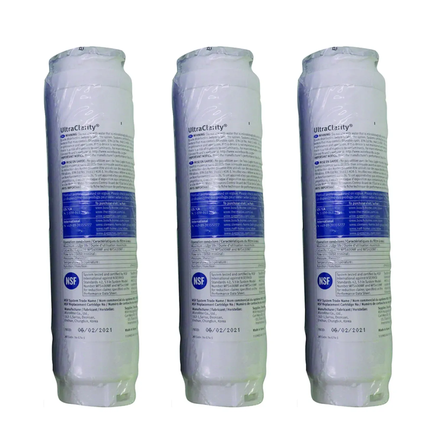 Bosch BORPLFTR30 BORPLFTR10 UltraClarity Water Filter Cartridge 11034152