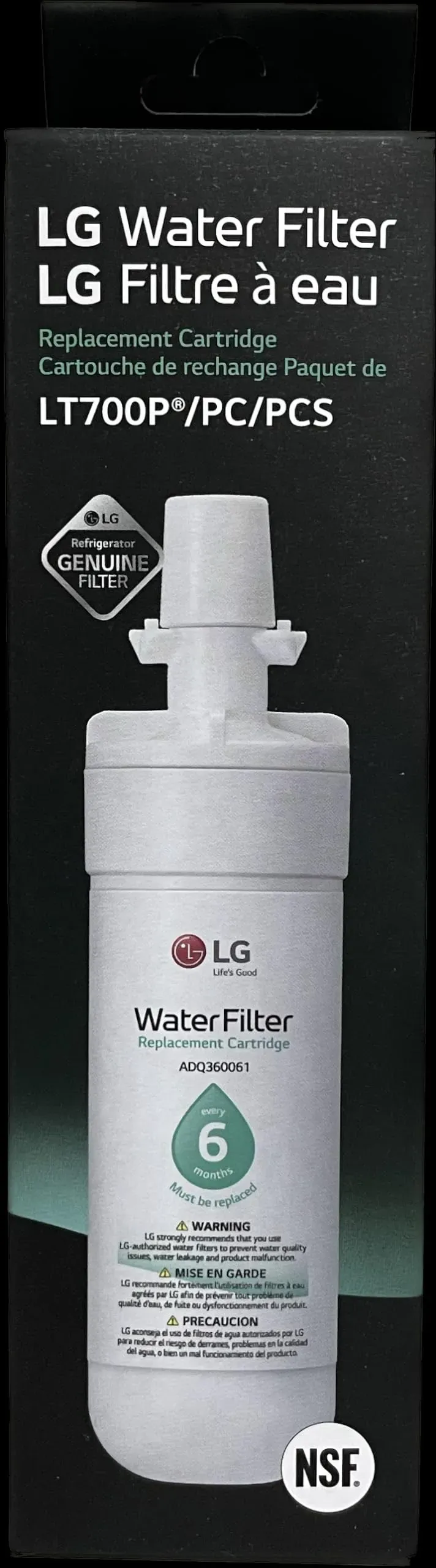 lg lt700p adq36006101 refrigerator water filter