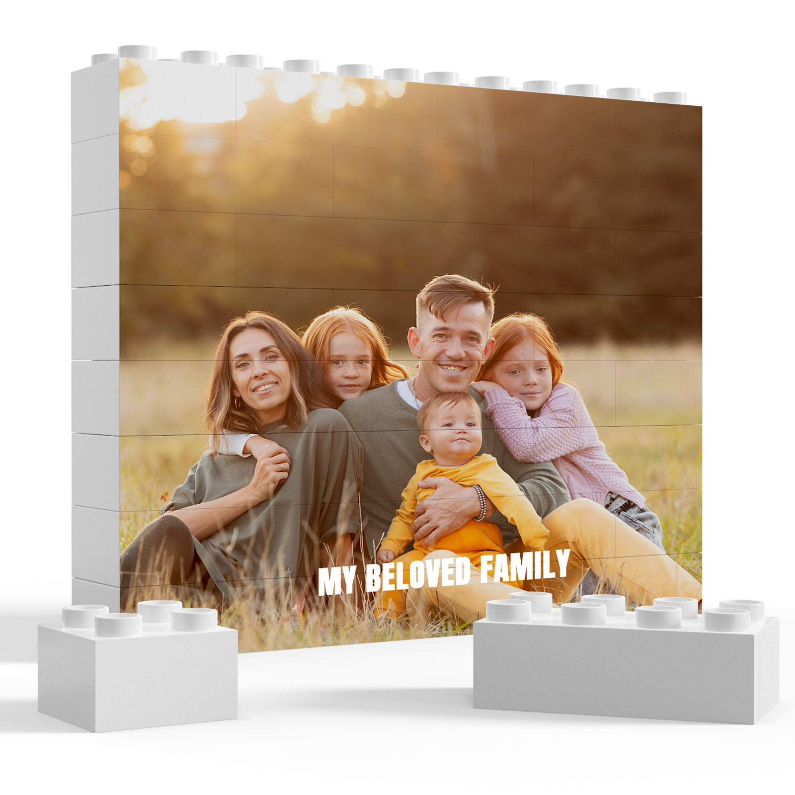 Custom Personalized Building Brick Block with Photo and text