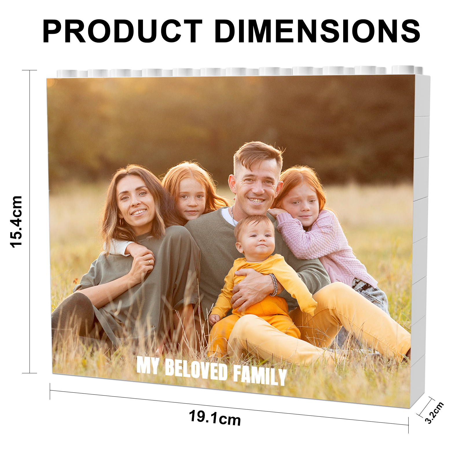 Custom Personalized Building Brick Block with Photo and text