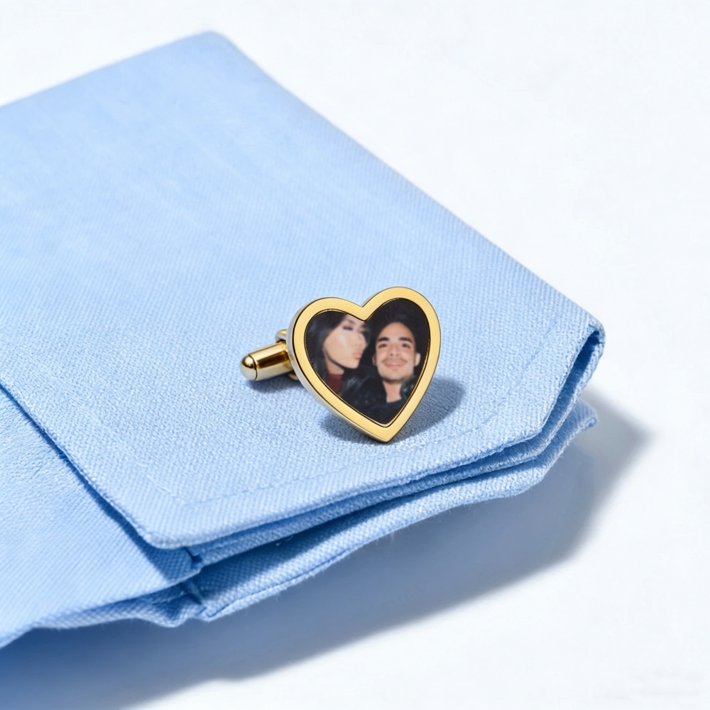 Custom picture Cufflinks for Men – Personalized Full picture Engraved Cufflinks 