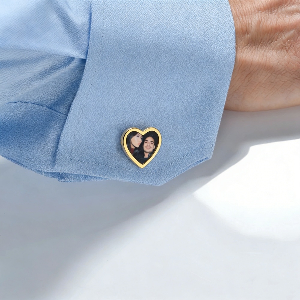 Custom picture Cufflinks for Men – Personalized Full picture Engraved Cufflinks 