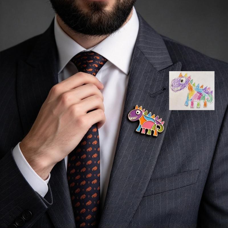 Custom-colored patterned exquisite badge pin