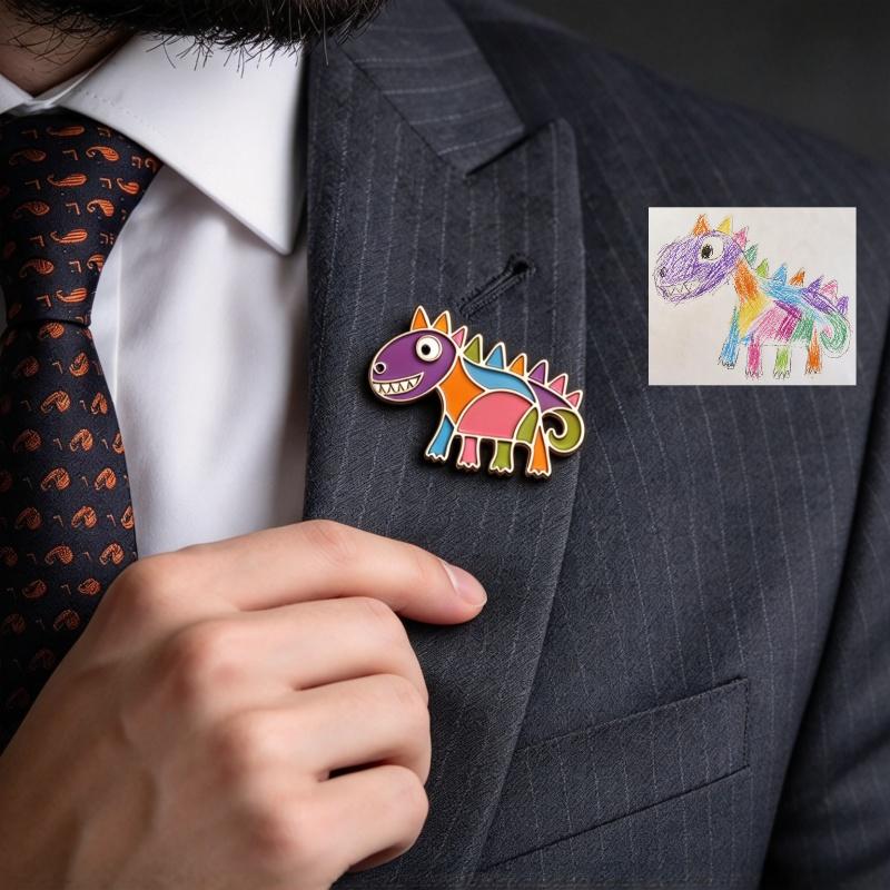 Custom-colored patterned exquisite badge pin