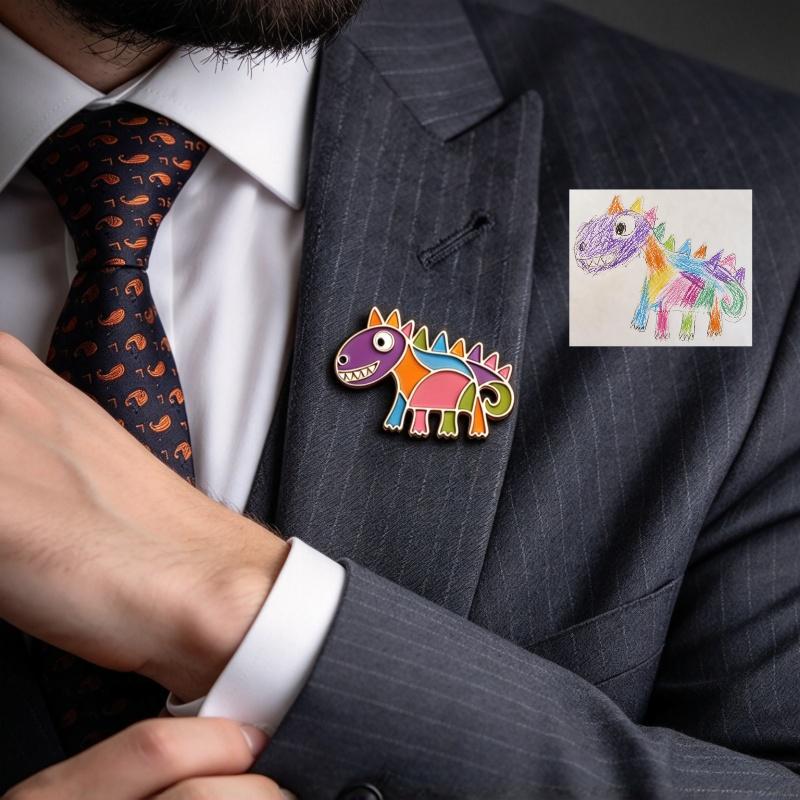 Custom-colored patterned exquisite badge pin