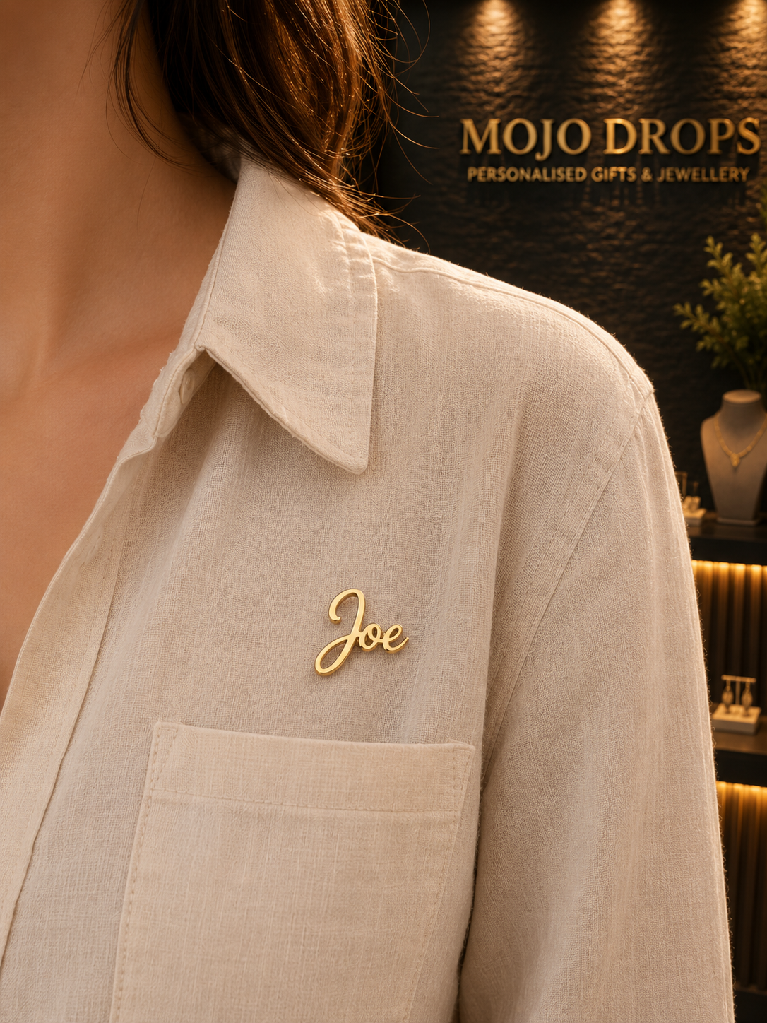 Polished Nameplate Brooch
