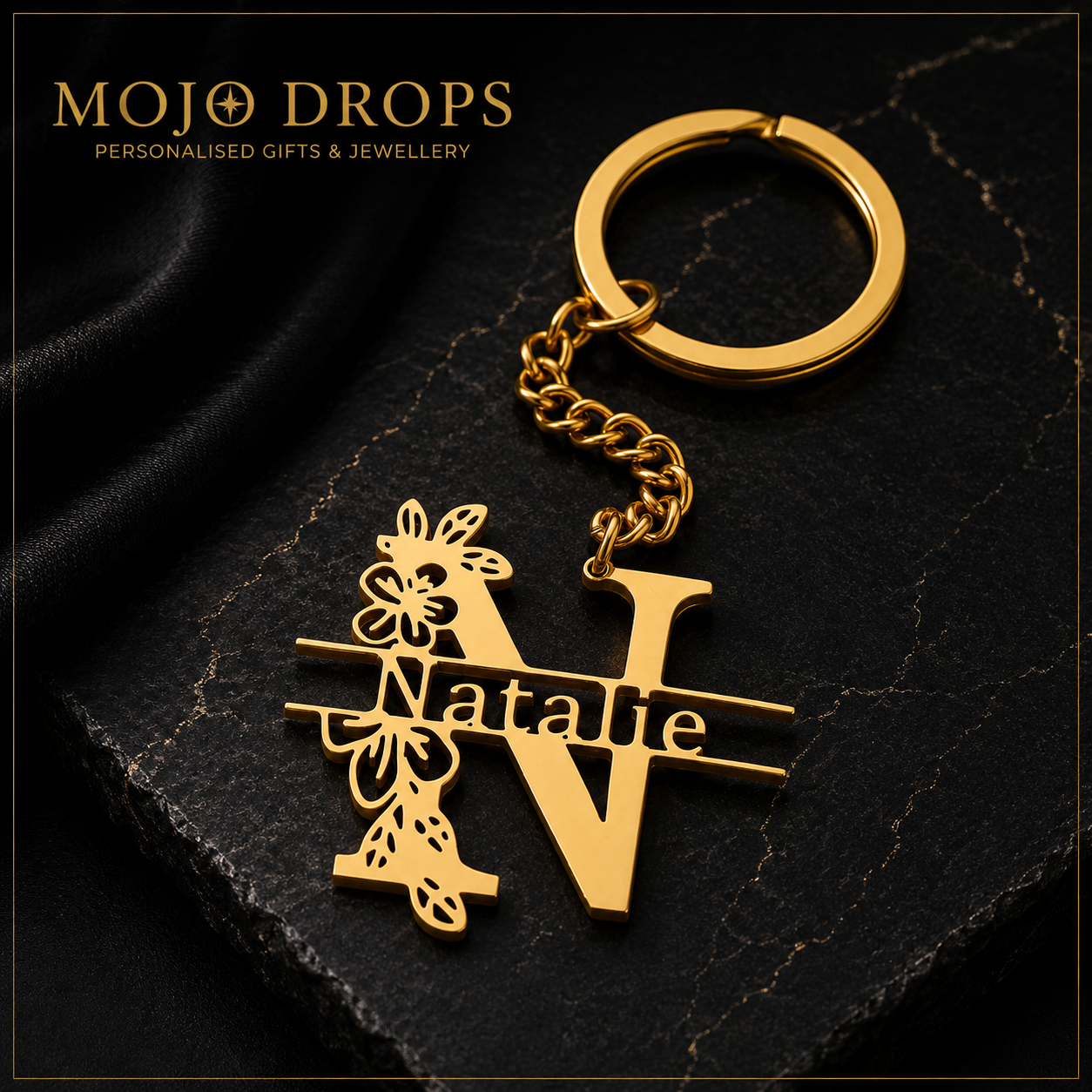 MOJO DROPS Custom Name Keychain