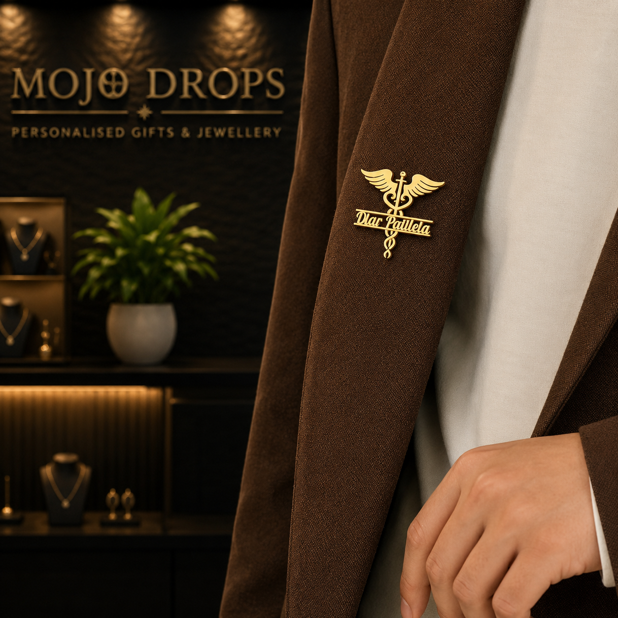 DB1498  Caduceus Name Pin