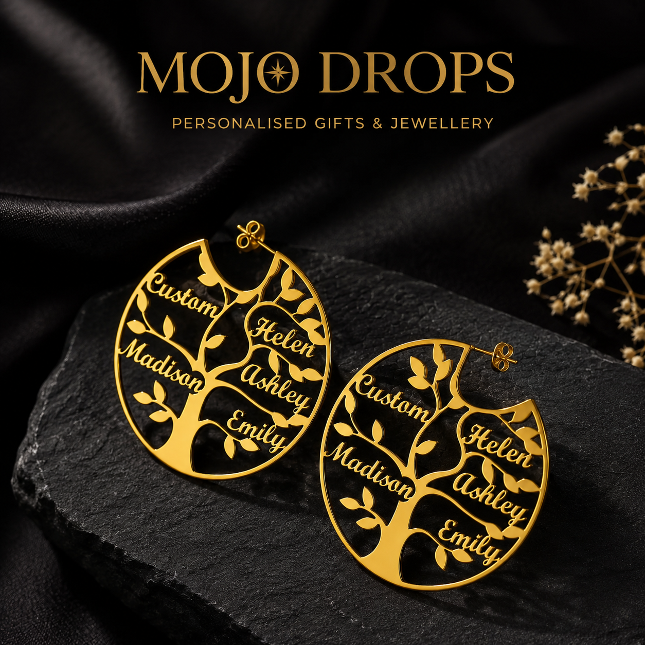 ED0646 Tree Circle Earrings