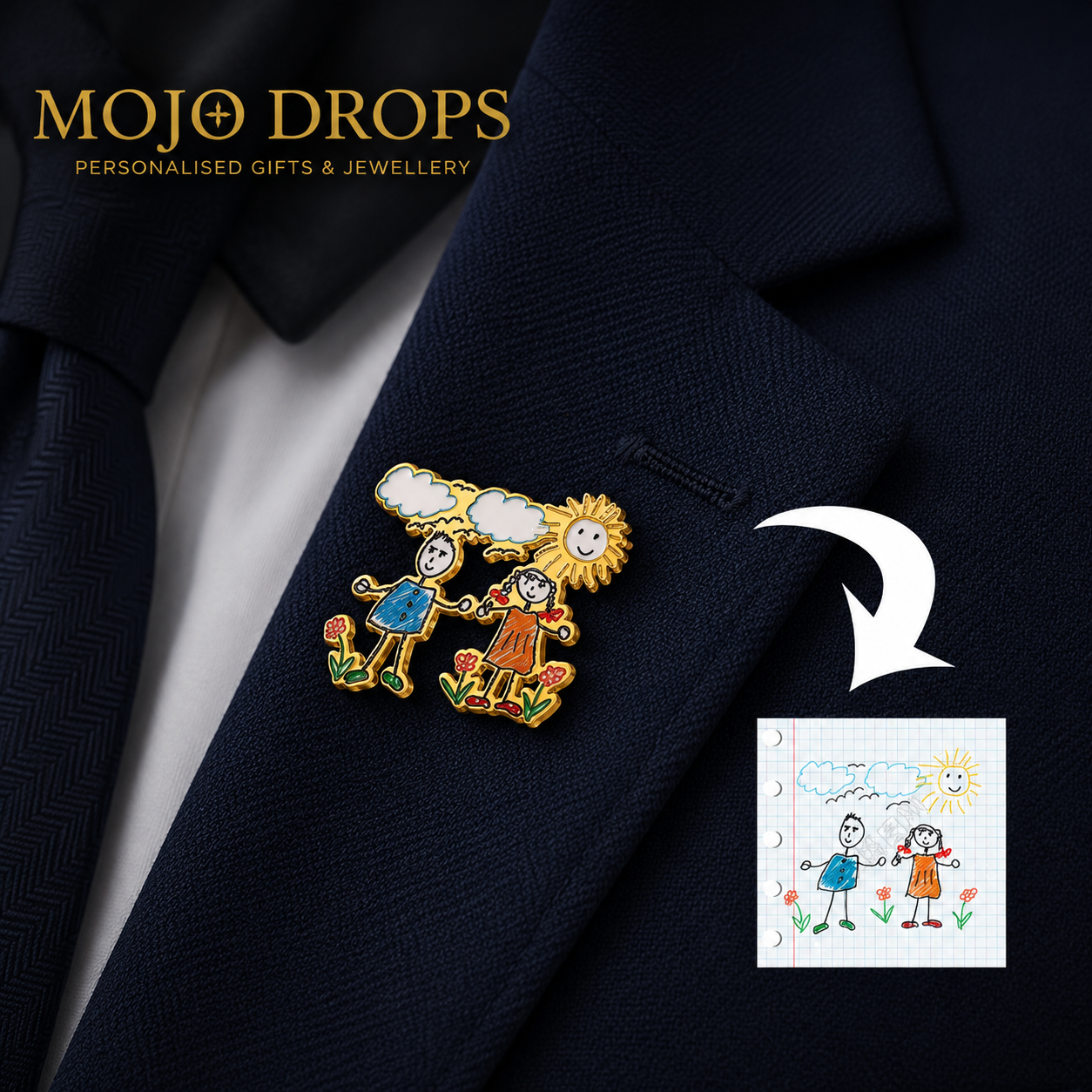 Custom Kids Drawing Enamel Pin