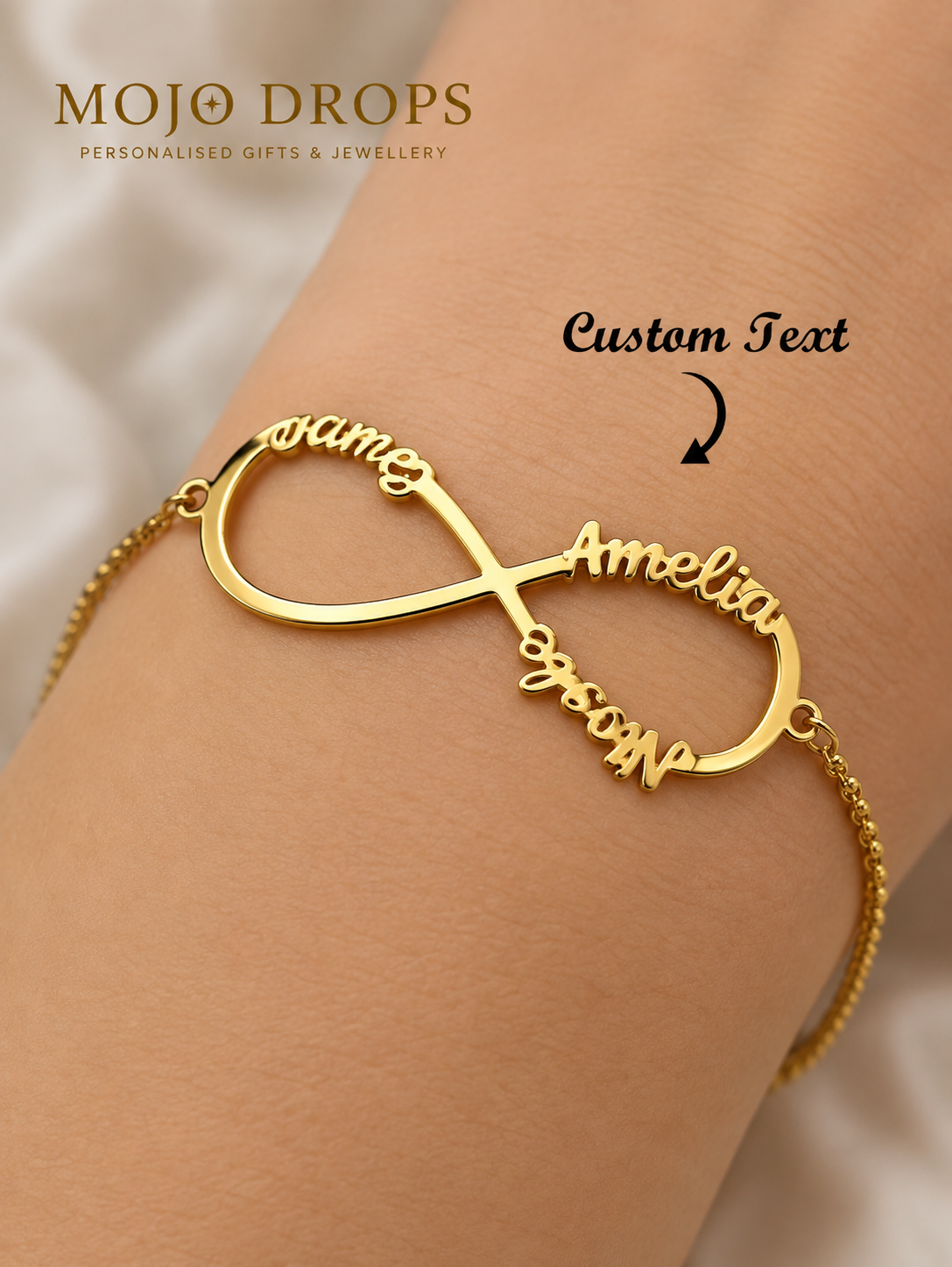 Personalized Custom Infinity Name Chain Bracelet
