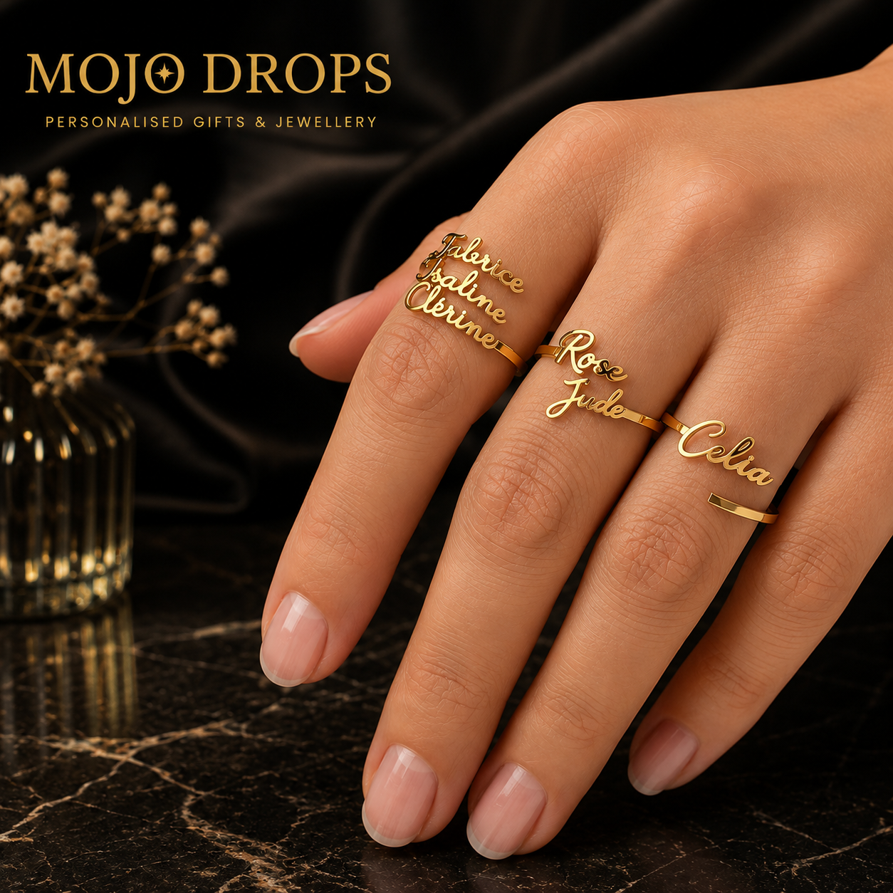 Exquisite Custom Signature Name Ring