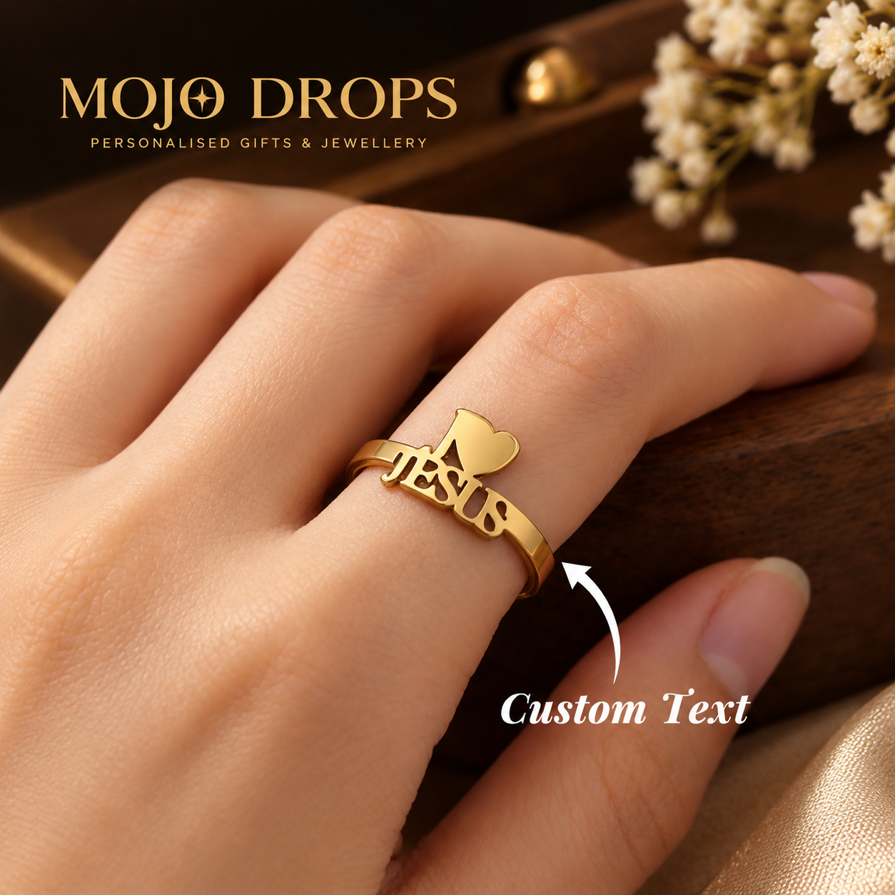 1 pc Women's Personalized Heart Name Ring, Custom Ring, Stainless Steel Ring, Adjustable Open Ring, Promise Ring, Engagement & Wedding Ring, Custom Fashion Jewelry Accessories, Valentine's Day Gift