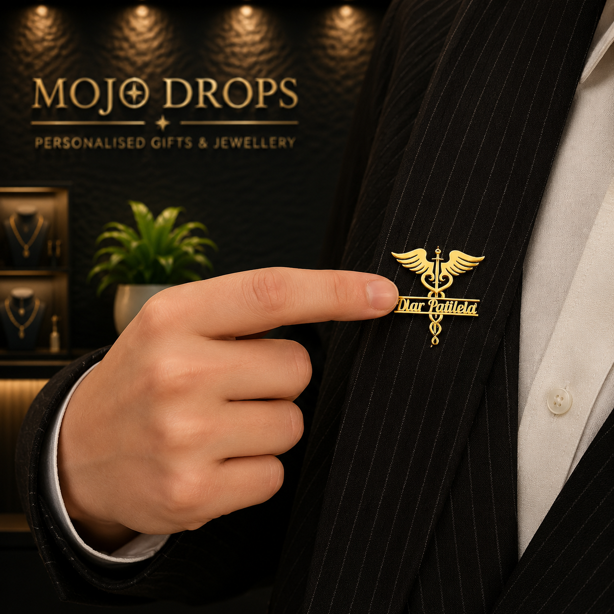 DB1498  Caduceus Name Pin