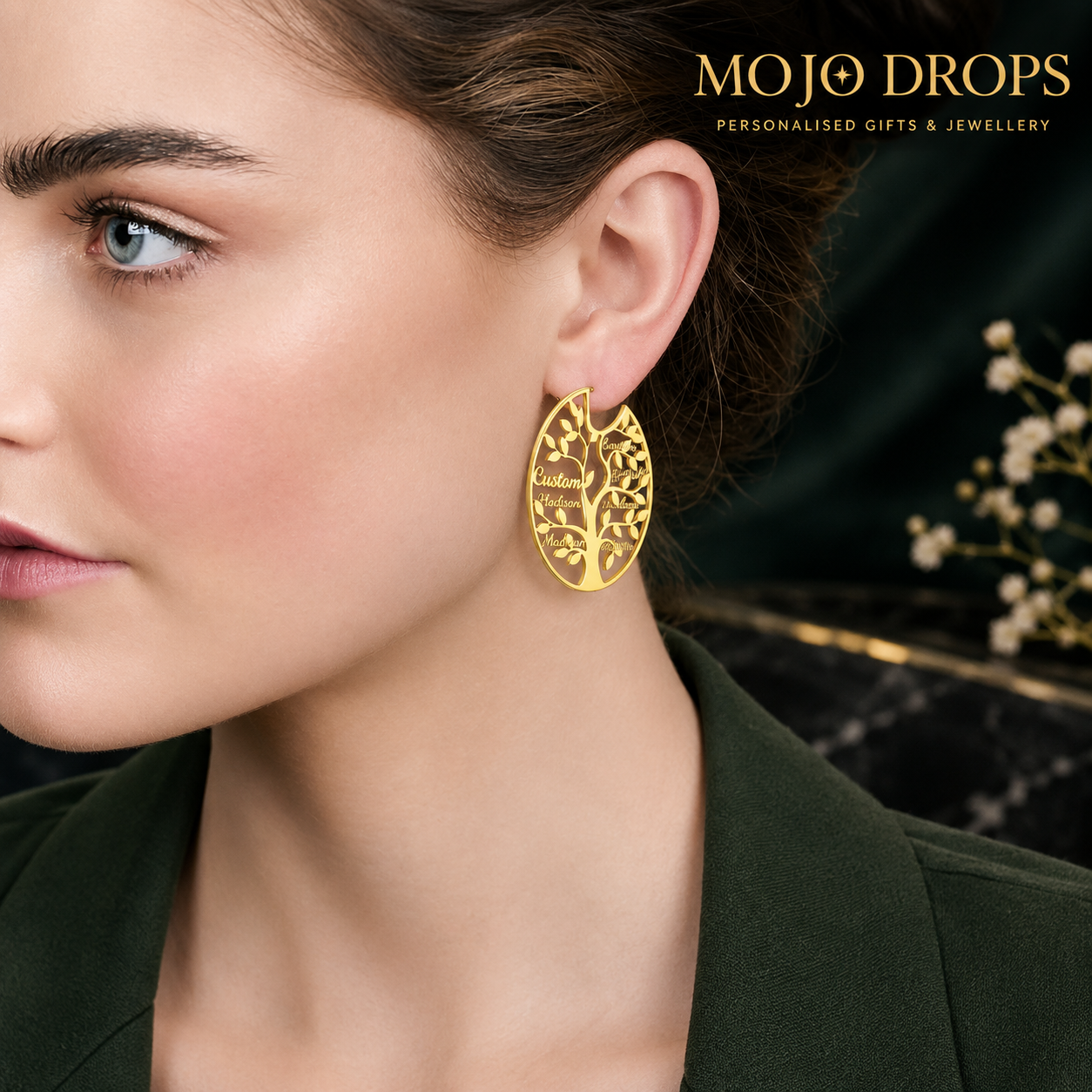 ED0646 Tree Circle Earrings