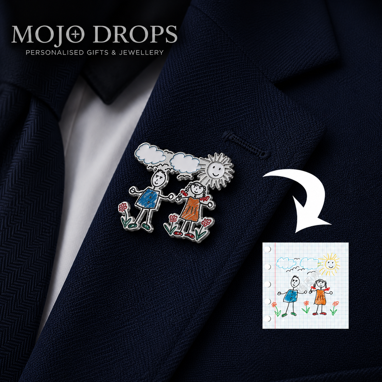 Custom Kids Drawing Enamel Pin