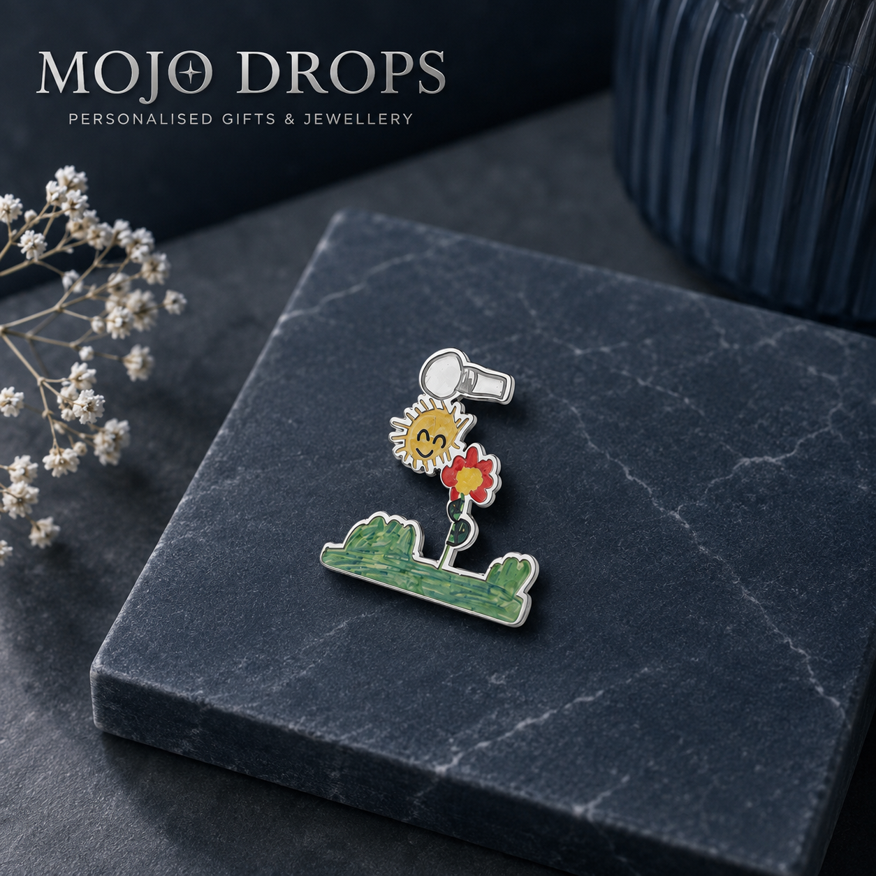 Custom Kids Drawing Enamel Garden Pin