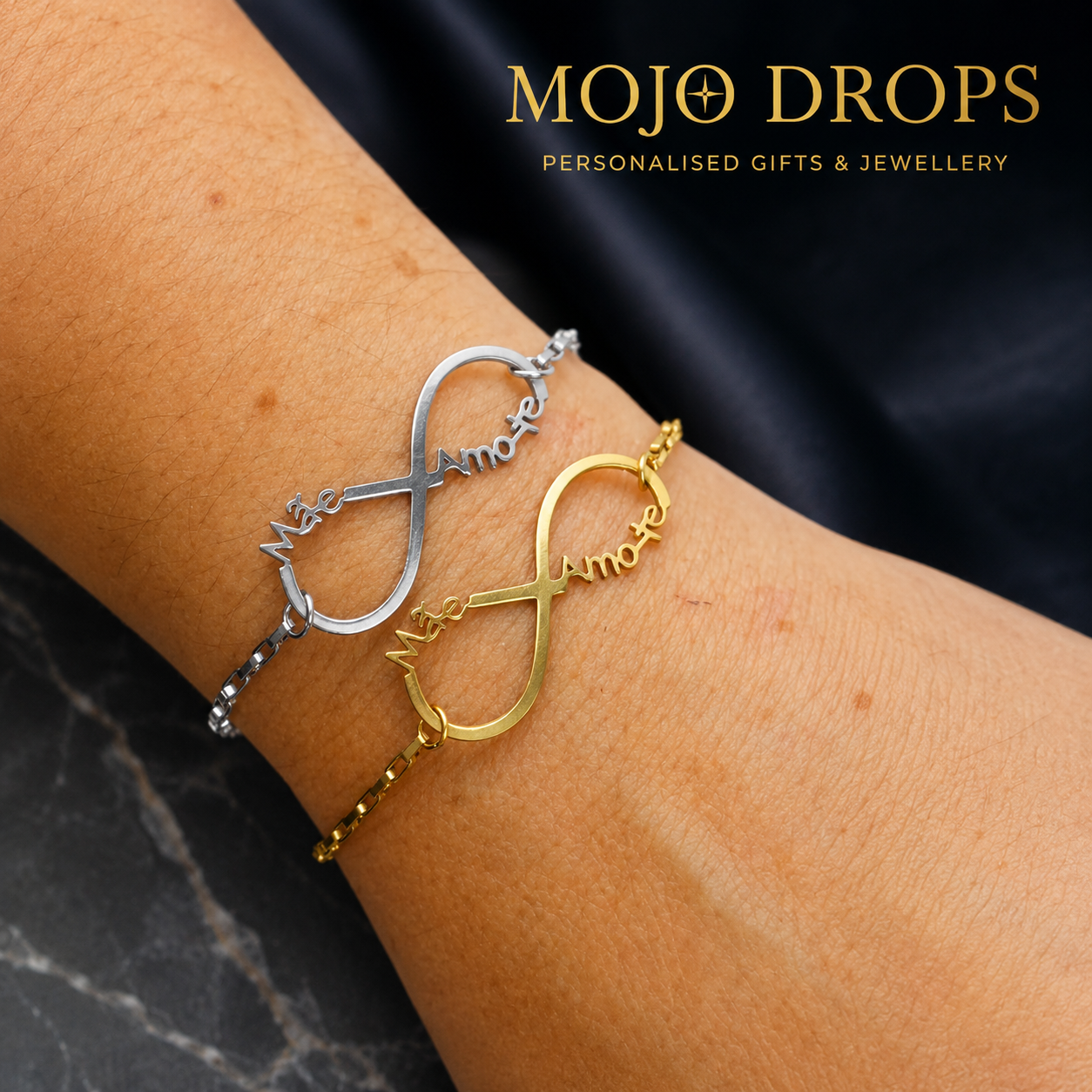 Personalized Custom Infinity Name Chain Bracelet