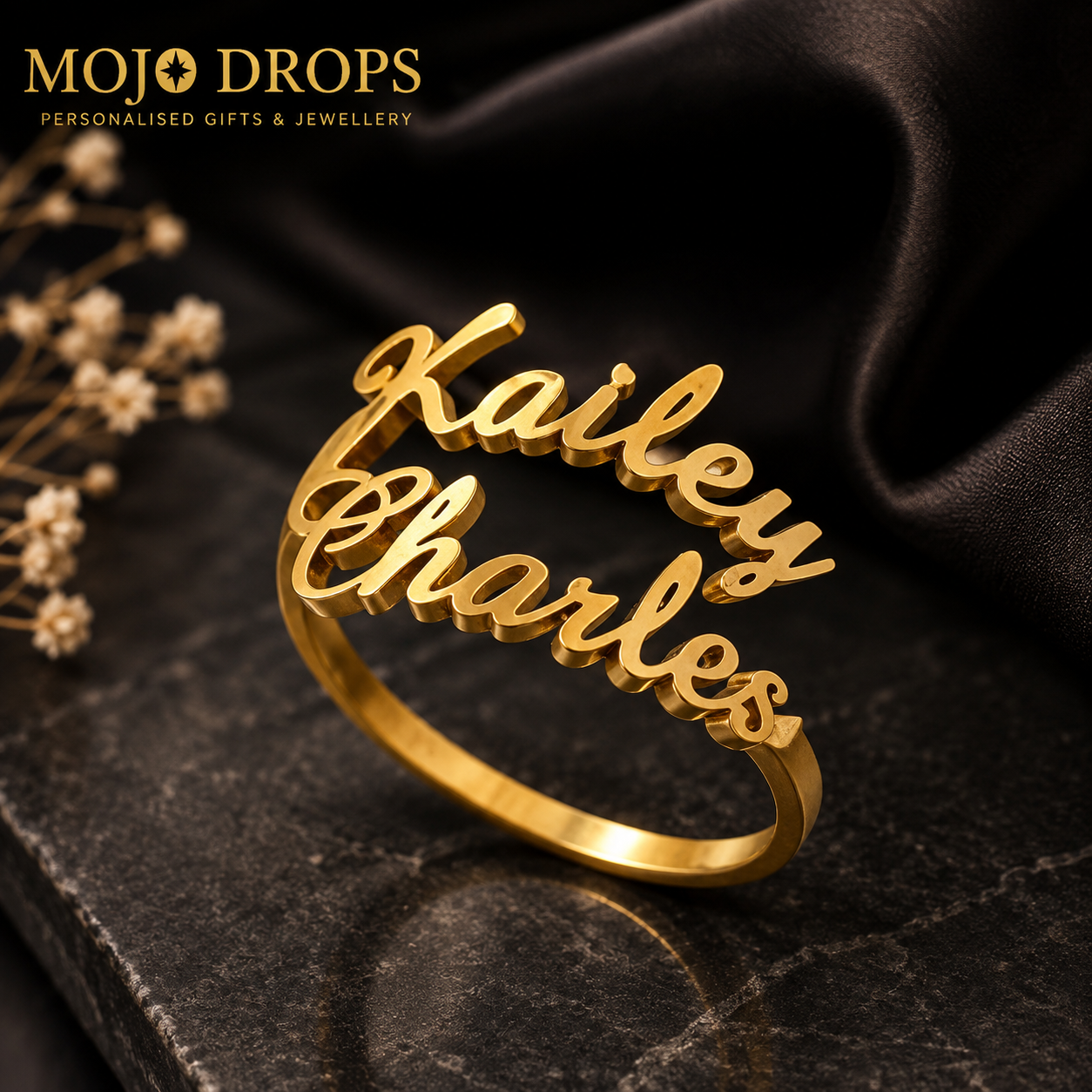 Exquisite Custom Signature Name Ring
