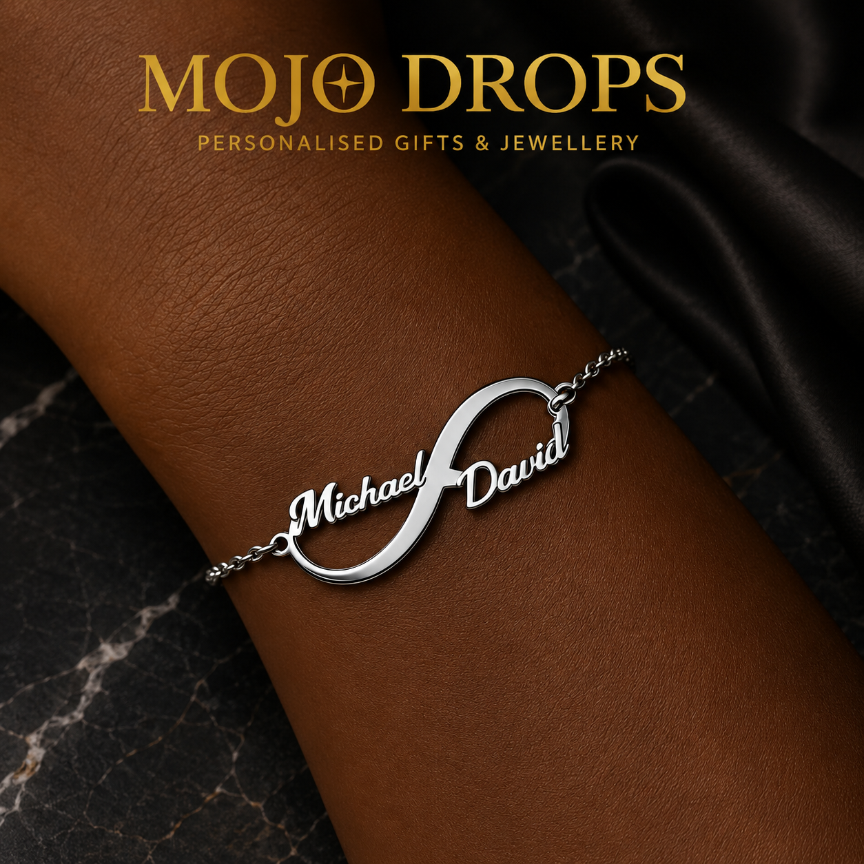 Women's Custom Dual Heart Dual Name Bracelet, Stainless Steel Material, Personalized Wrist Jewelry, Birthday Gift