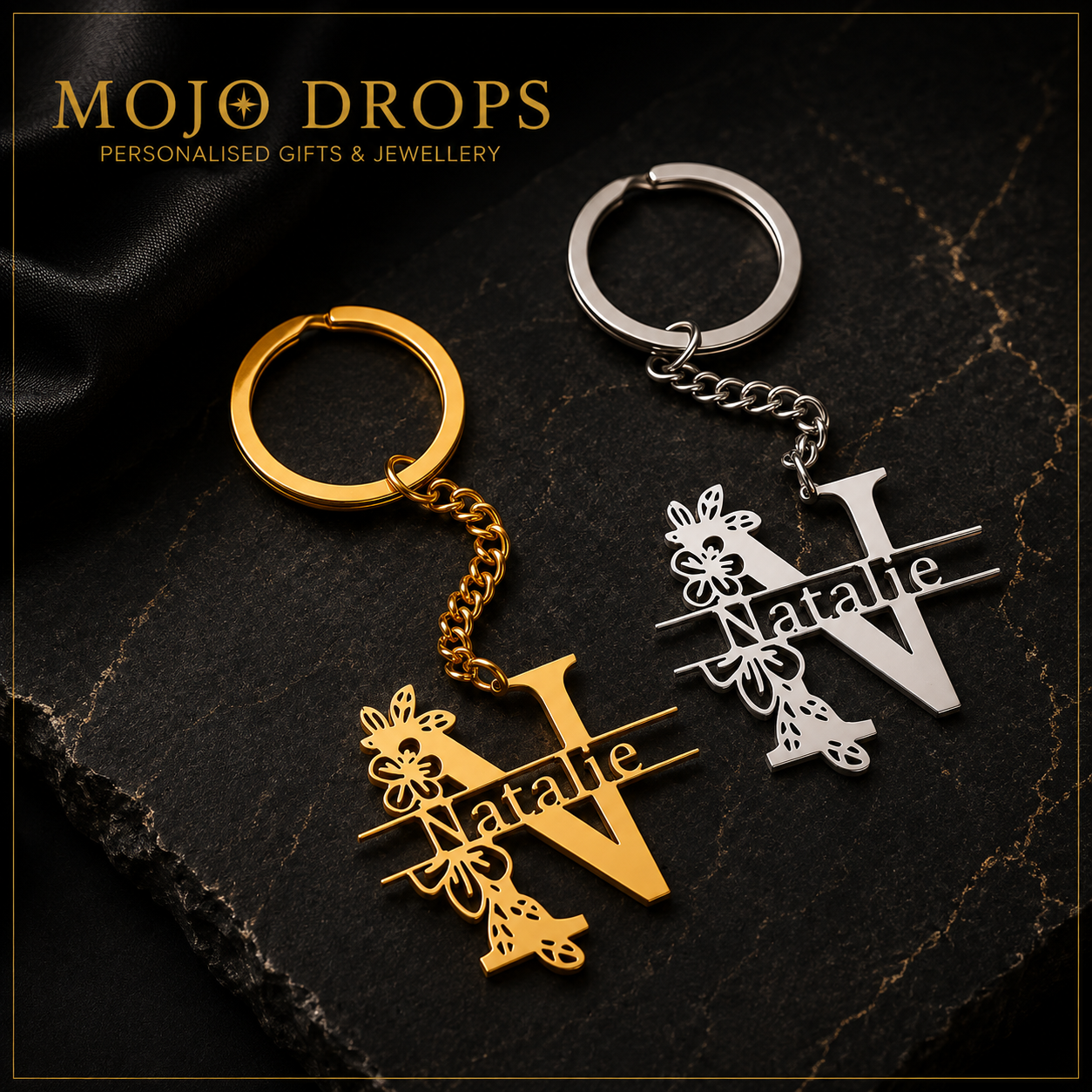 MOJO DROPS Custom Name Keychain