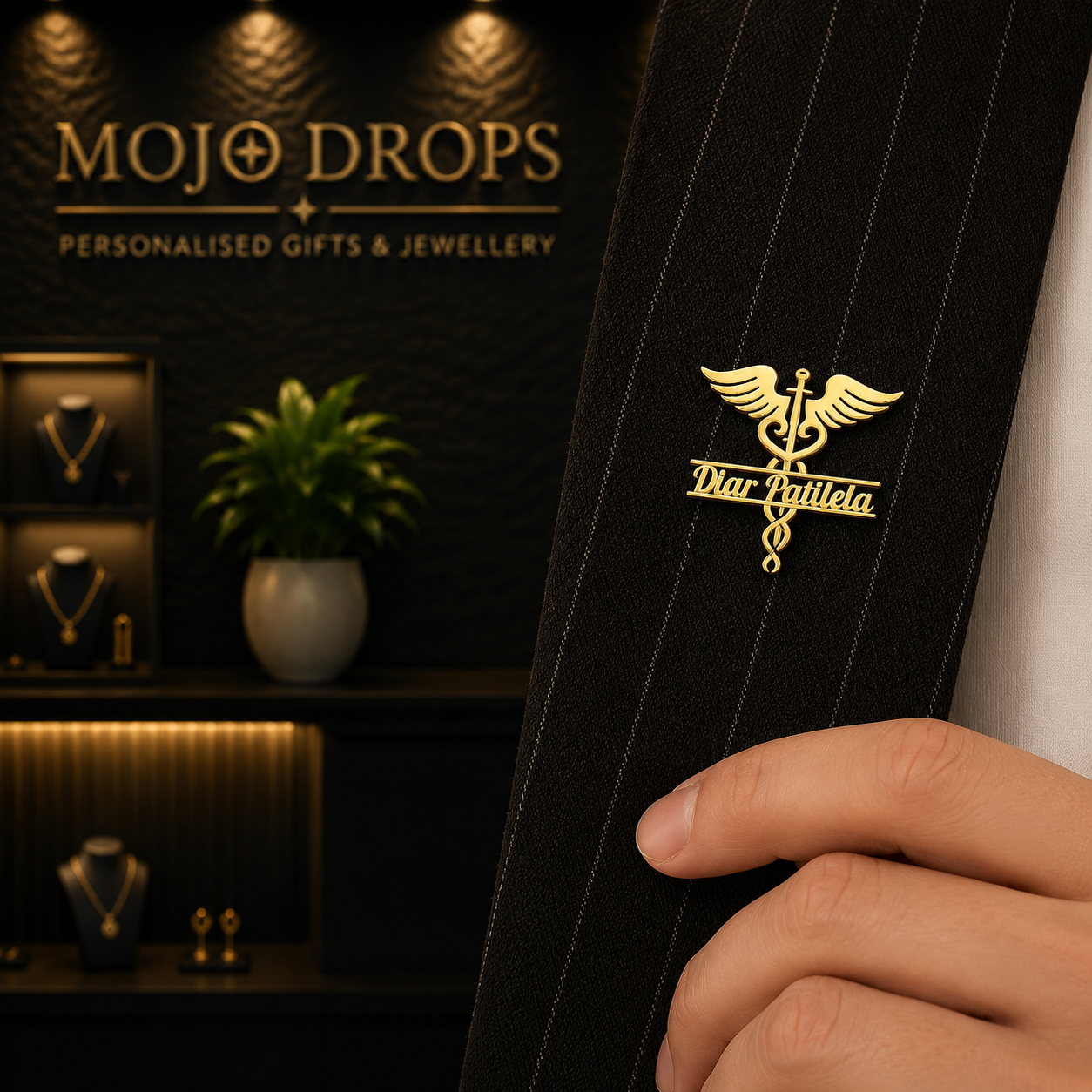 DB1498  Caduceus Name Pin