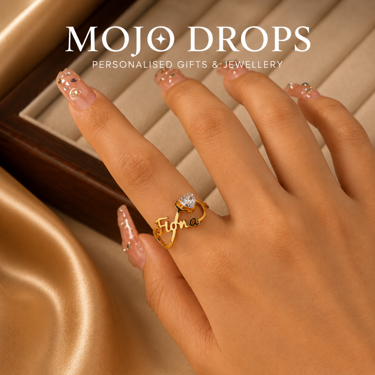 JZD0774  Heart Gemstone Ring