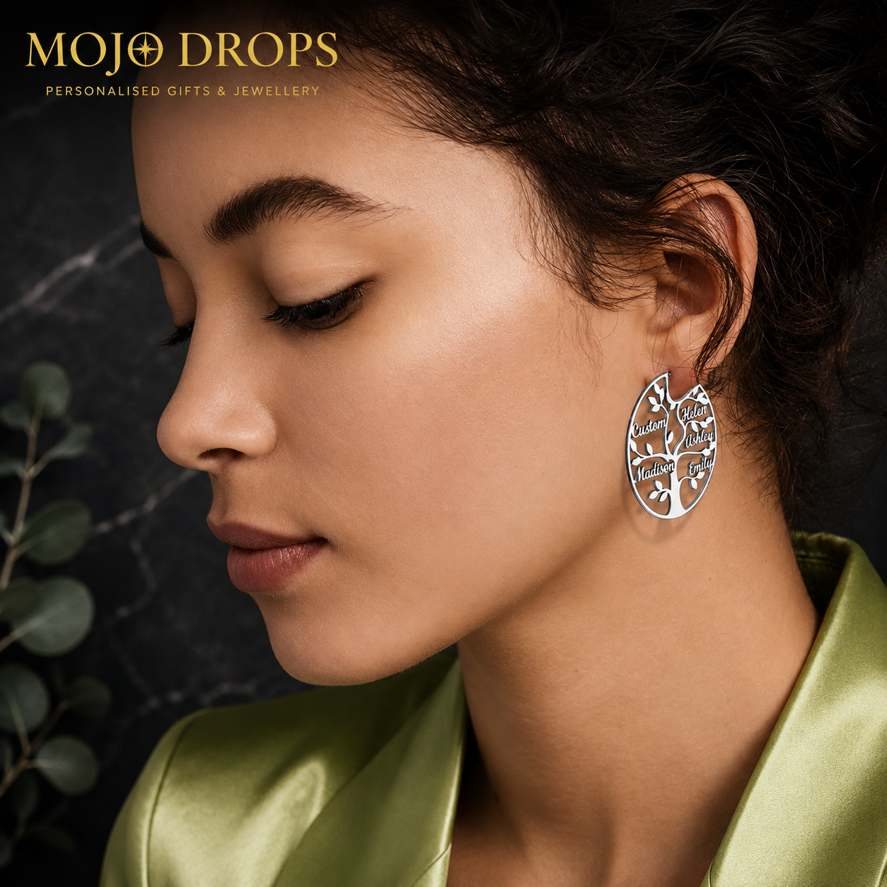 ED0646 Tree Circle Earrings