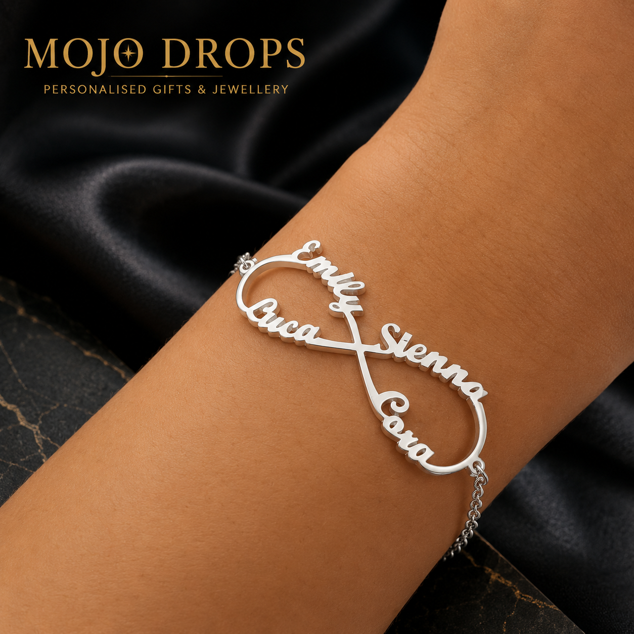 Personalized Custom Infinity Name Chain Bracelet