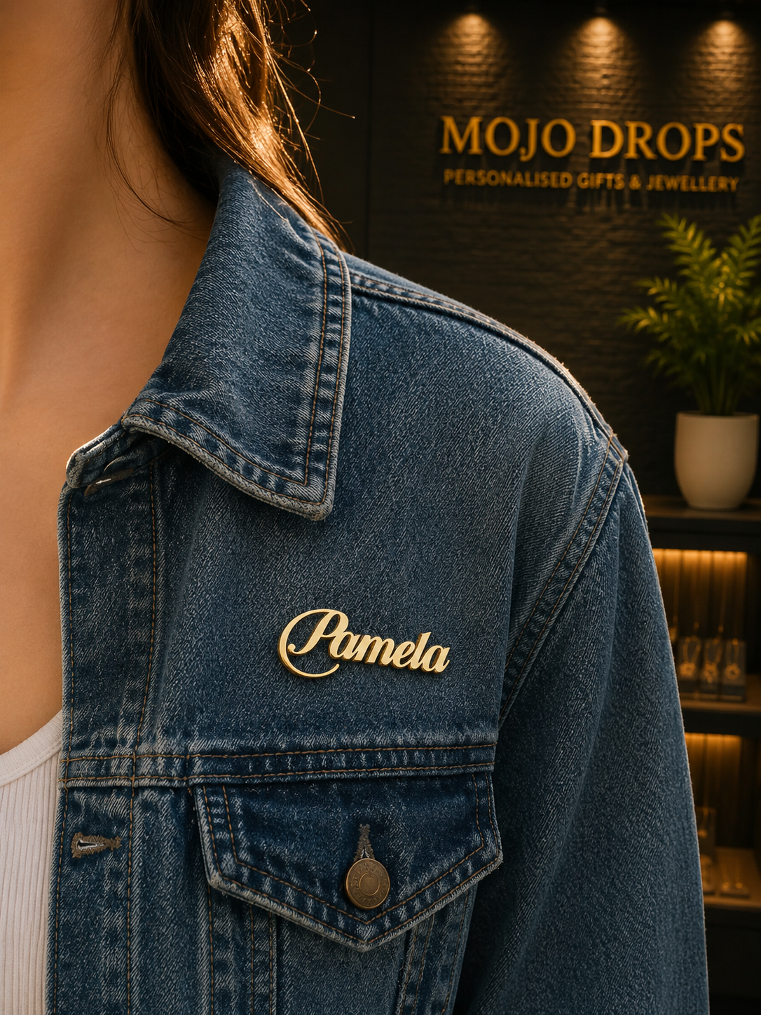Polished Nameplate Brooch