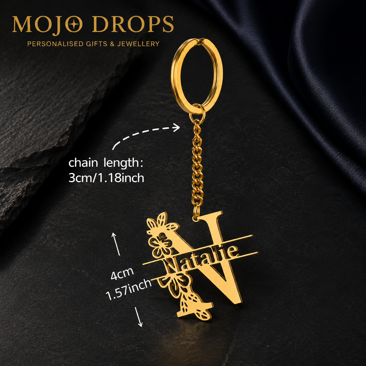 MOJO DROPS Custom Name Keychain