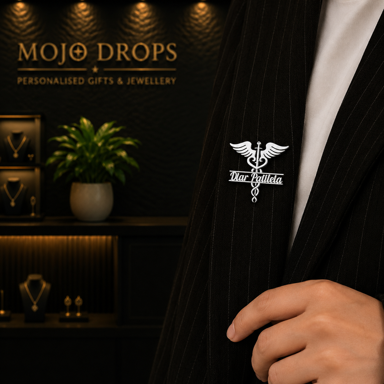 DB1498  Caduceus Name Pin