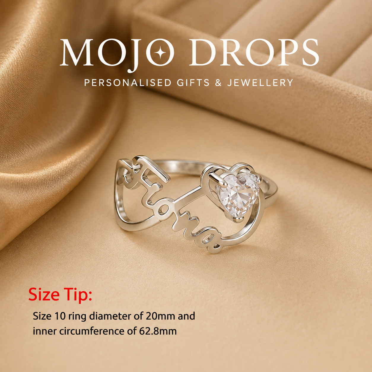 JZD0774  Heart Gemstone Ring