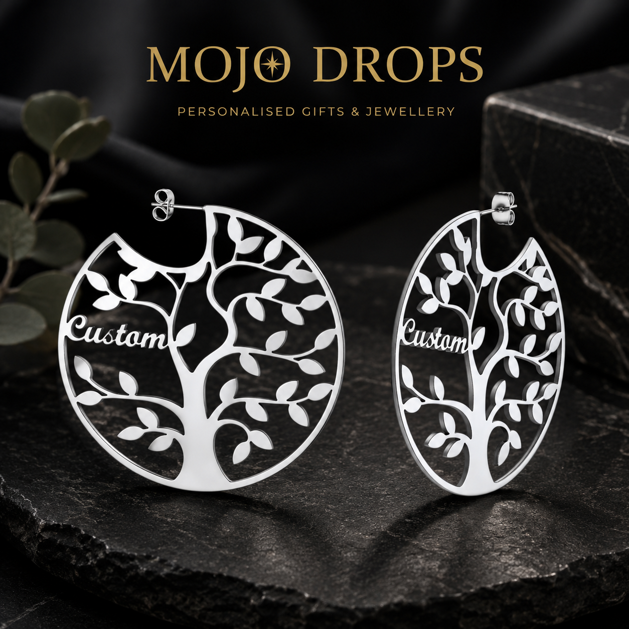 ED0646 Tree Circle Earrings