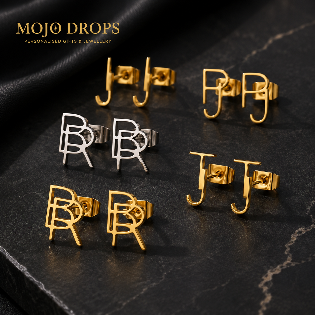 ED0443 Initial Letter Earrings